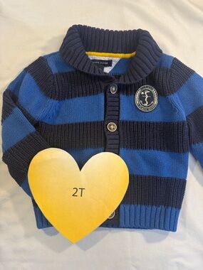 Tommy Hilfiger Blue and Navy Striped Sweater/cardigan